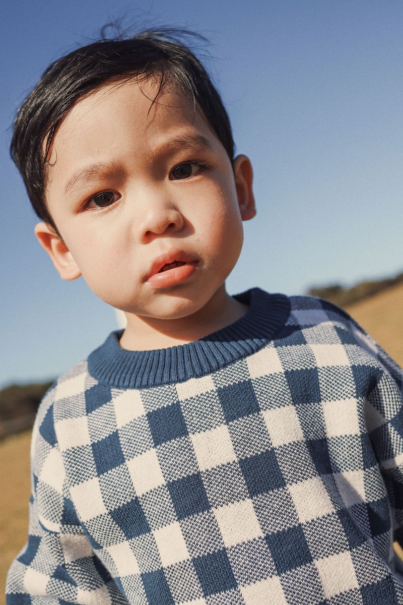 Jacquard Knit Jumper Navy Aunty Me jacquard-knit-jumper-navy-aunty-me